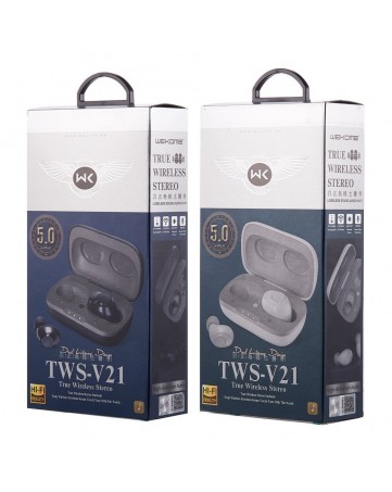 Ασύρματα ακουστικά bluetooth 5.0 WK TWS-V21 λευκά