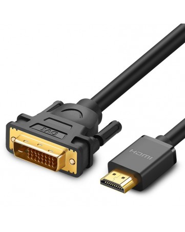 Καλώδιο αντάπτορας HDMI αρσενικό σε DVI 24+1 pin αρσενικό 1,5m Ugreen HD106 11150 μαύρο