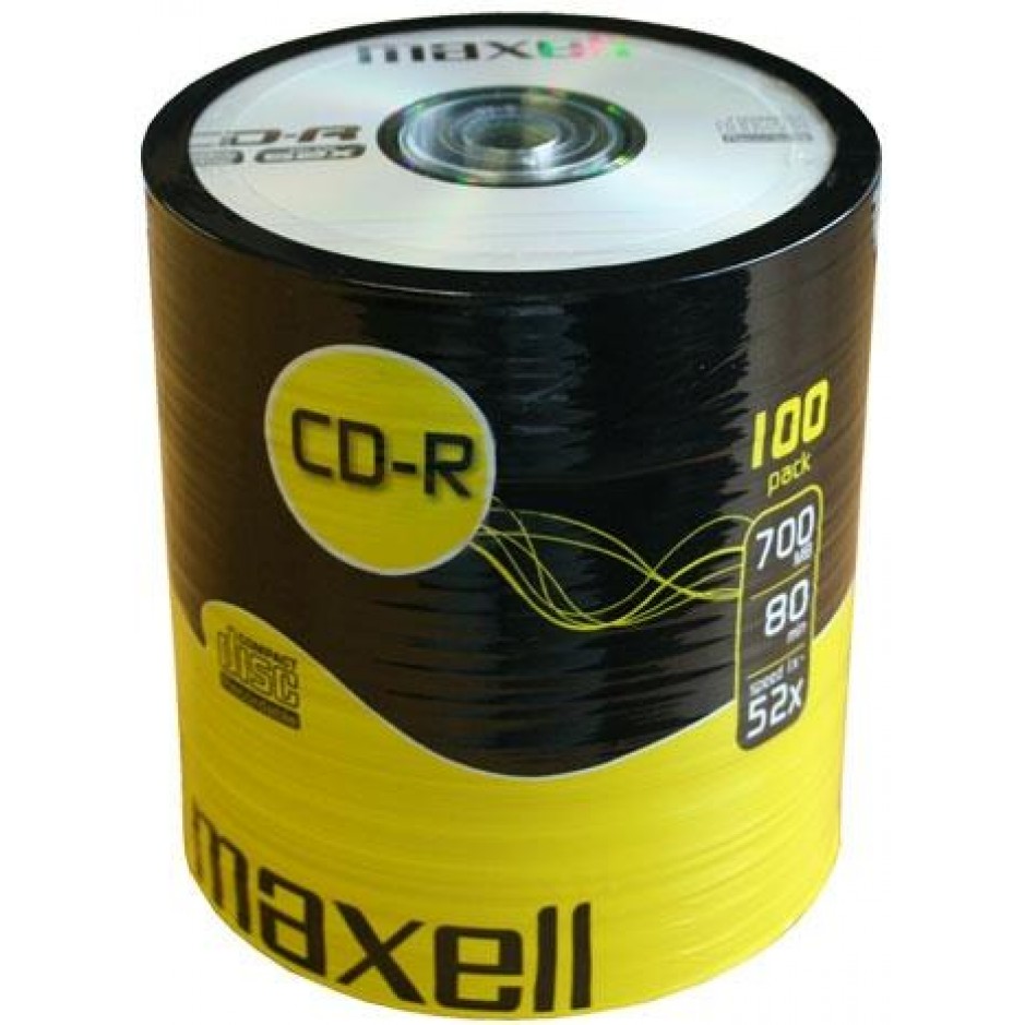 Maxell CD-R 700MB 80min 52X Shrink Pack 100pcs