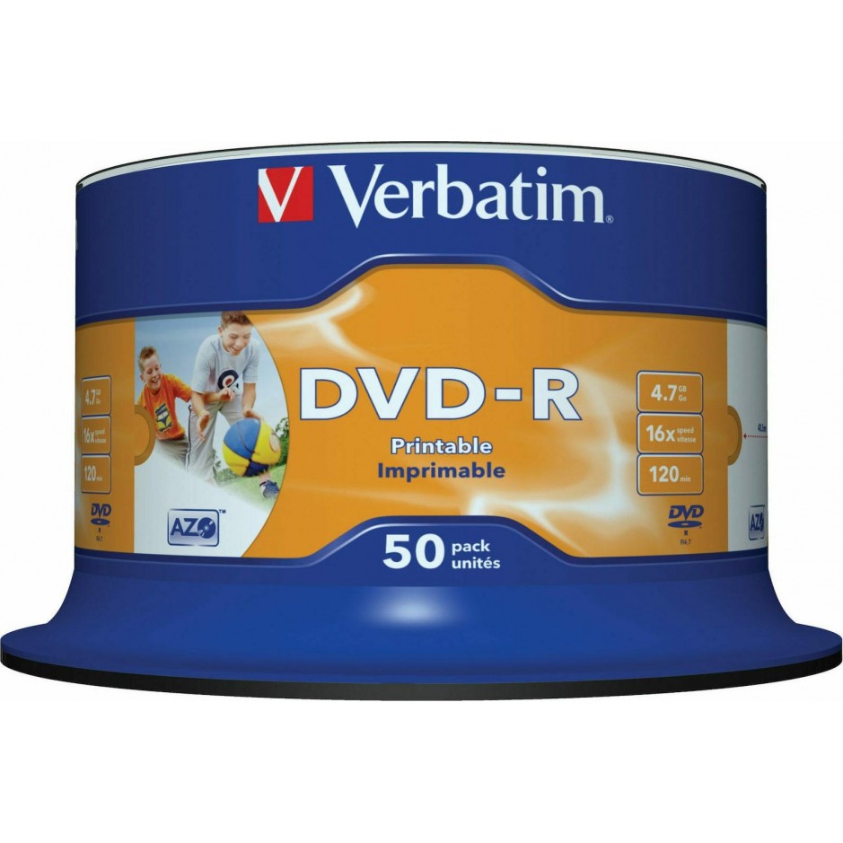 Verbatim DVD-R 16X 4.7GB συσκευασία 50 τεμαχίων