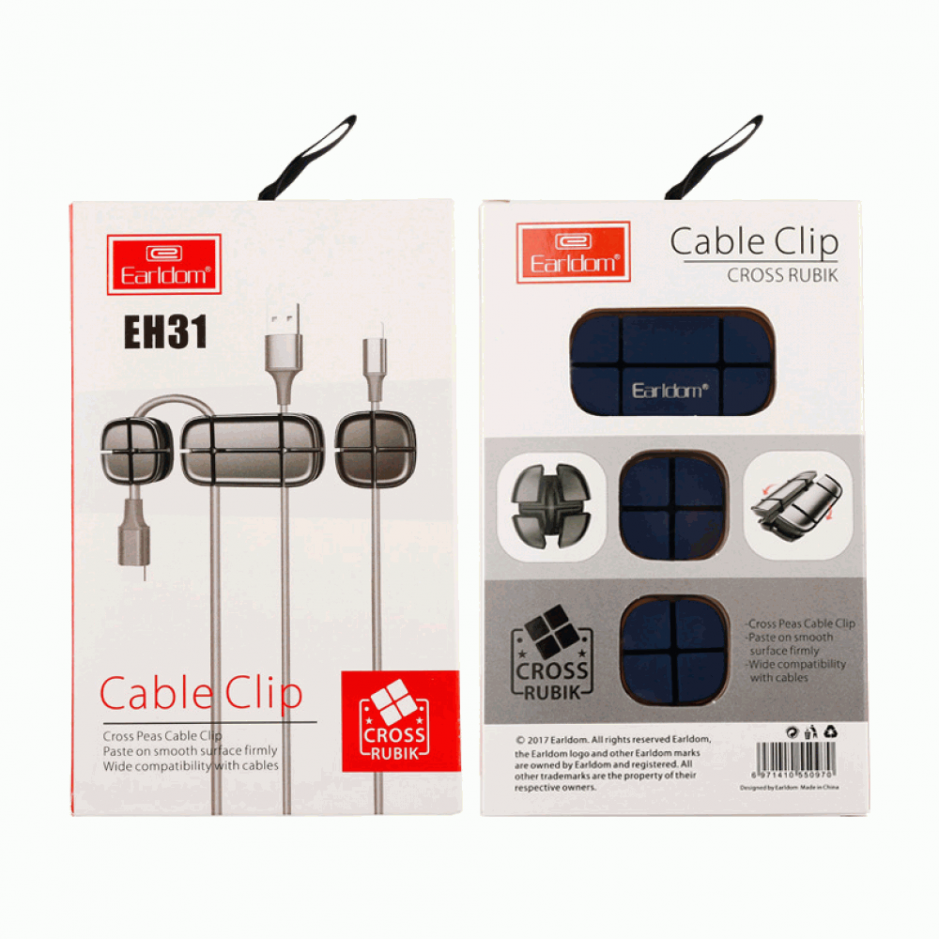 Cable Clip διαχείρισης καλωδίων - Eearldom EH-31 Black