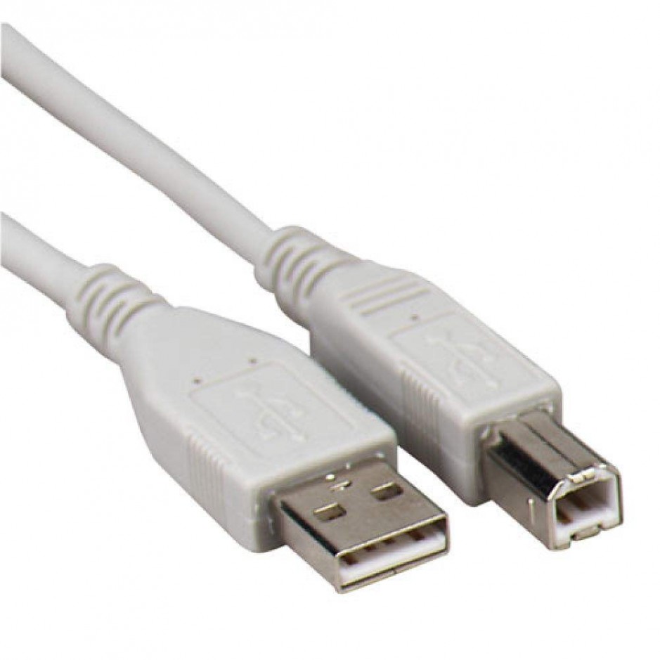 Καλώδιο Εκτυπωτή USB A σε USB B 3m λευκό - OEM 632